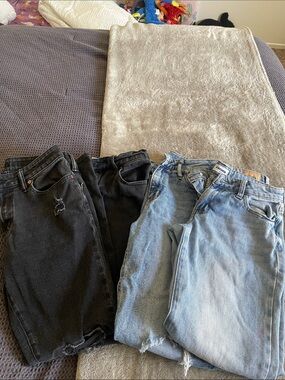 3 pk - Girls Casual Straight Jeans - Black and Light Blue